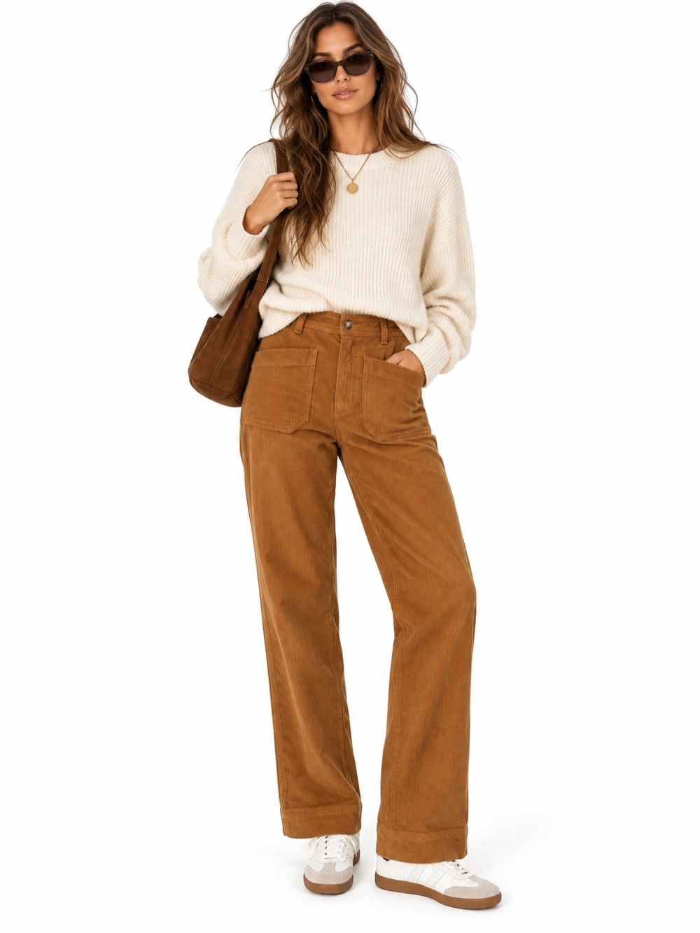 Patagonia Women's Wide Leg Cord Pants Nest Brown NWT Corduroy Casual 26 Waist